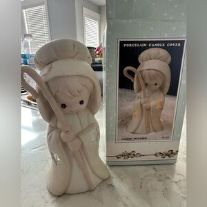 Porcelain Candle Cover - White